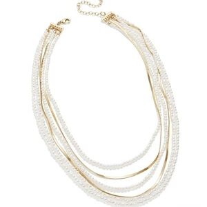BAUBLEBAR Imitation Pearl Layered Necklace NWT 68$